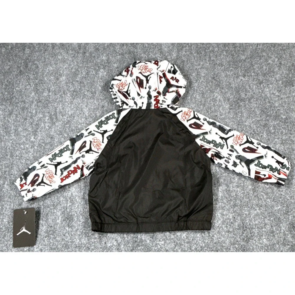 Jordan Jumpman Toddler 18 Month Windbreaker Jacket Black White Red NWT